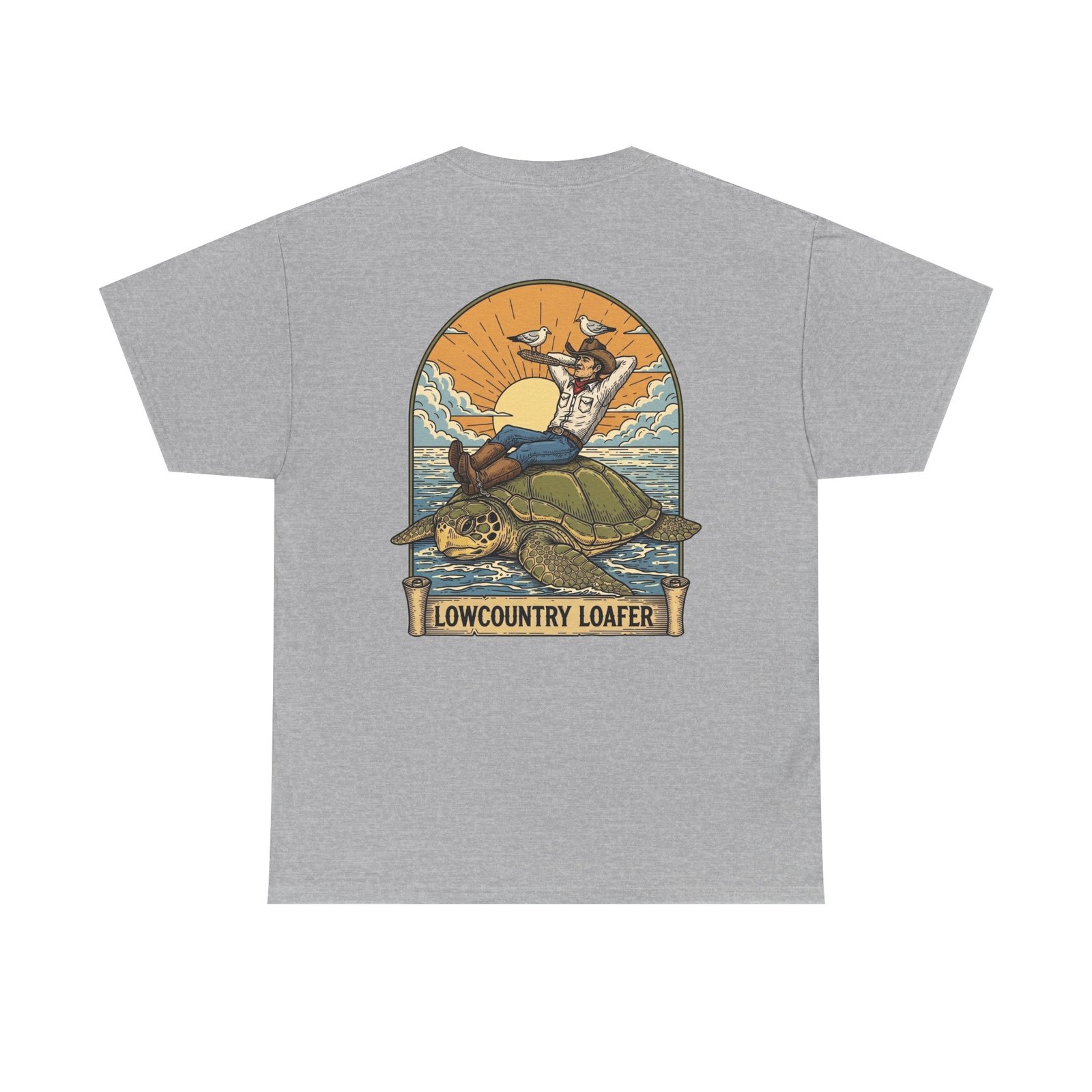 Lowcountry Loafer Sea Turtle T-Shirt | Southern Coastal Marsh Graphic Tee | Relaxed Preppy Beach Aesthetic | Saltwater Soul Gift - Image 22