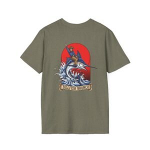 Billfish Bronco T-Shirt | Marlin Riding Cowboy | Big Game Fishing | Blue Marlin Art | Sportfishing Tee | Ocean Rodeo Shirt