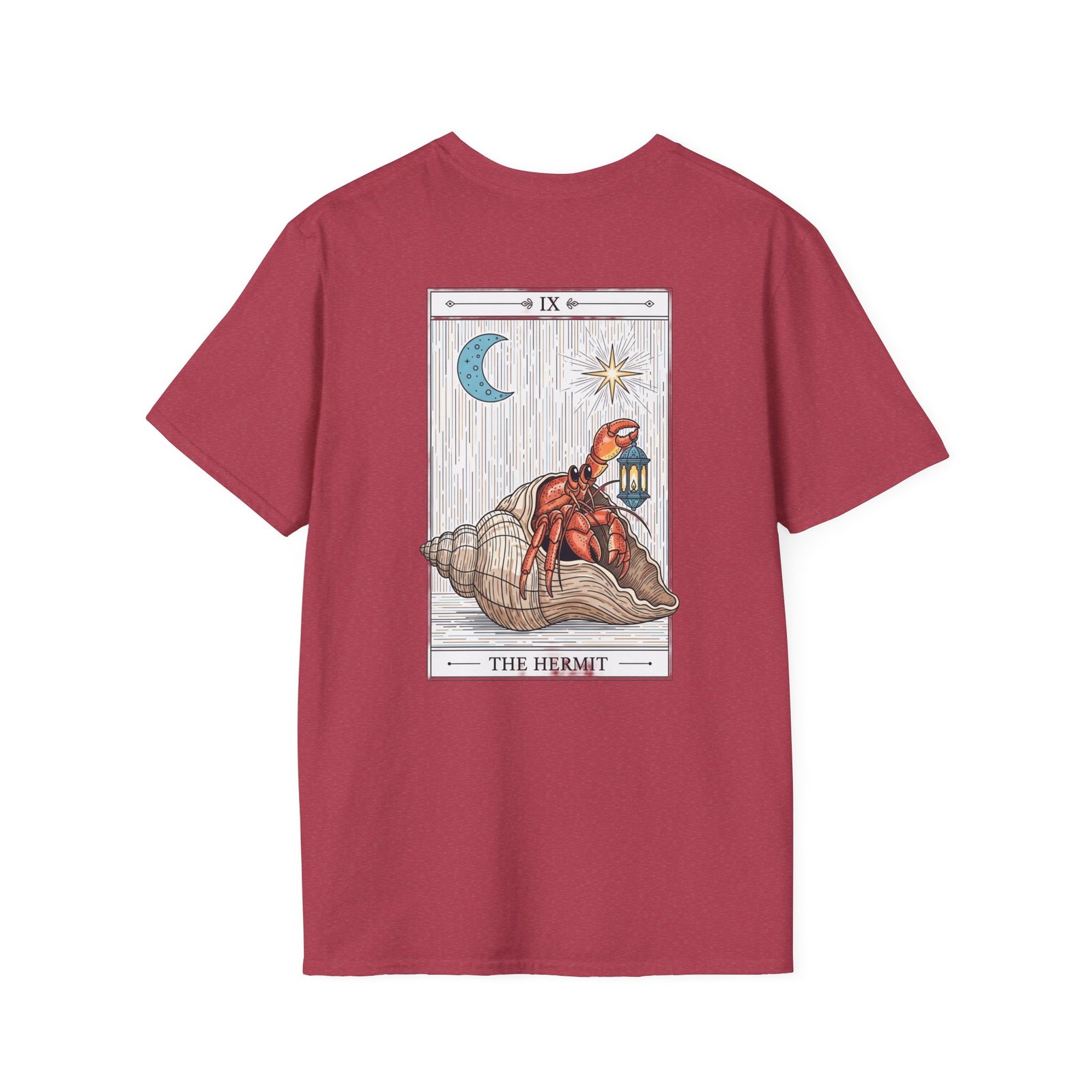 The Hermit Tarot Card Shirt Funny Hermit Crab Tee Gildan Heavy Cotton T-Shirt Coastal Witchy Gift Introvert Graphic Top Beach Bum Apparel - Image 30