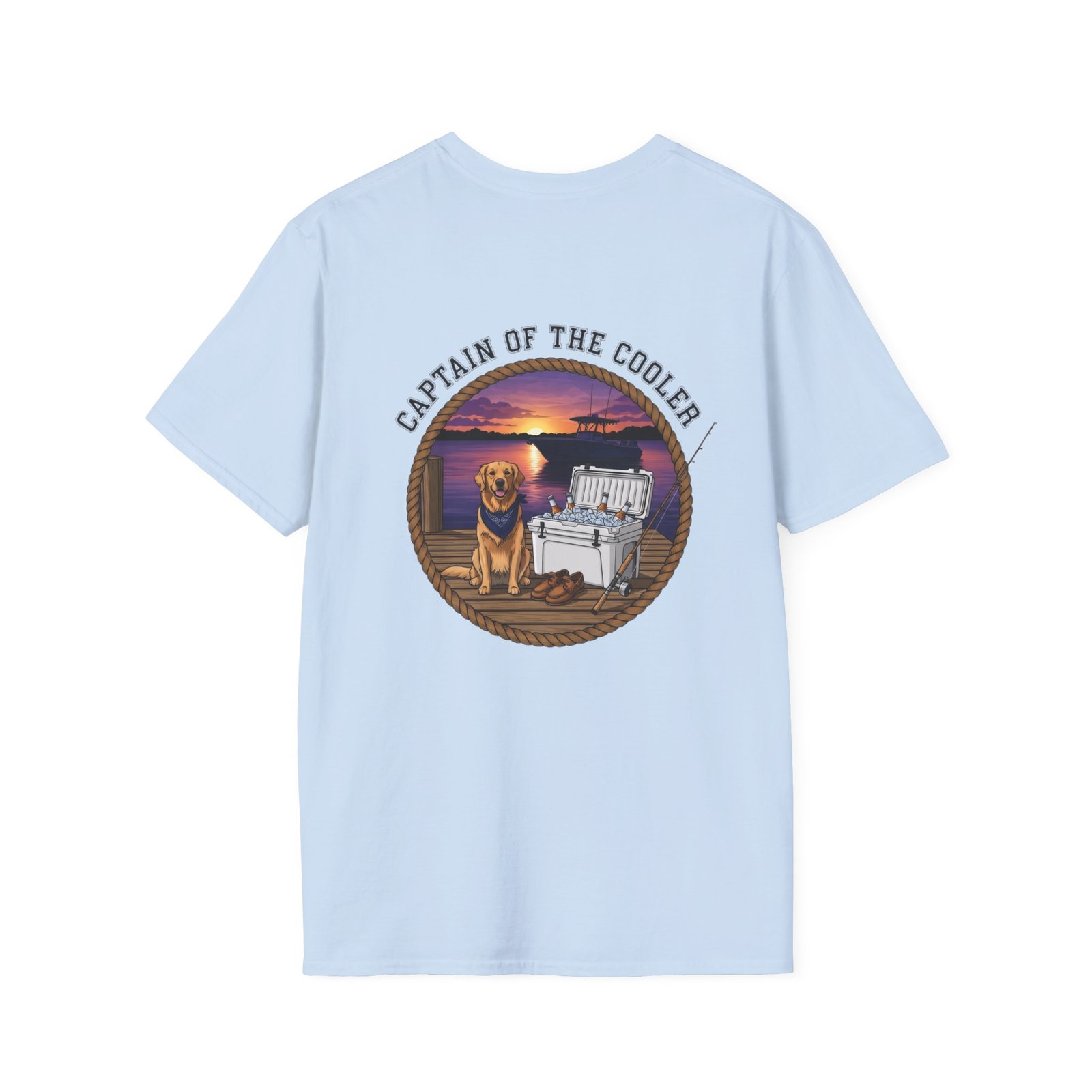 Captain of the Cooler T-Shirt | Dog, Cooler, Sunset Beach Scene - Image 22