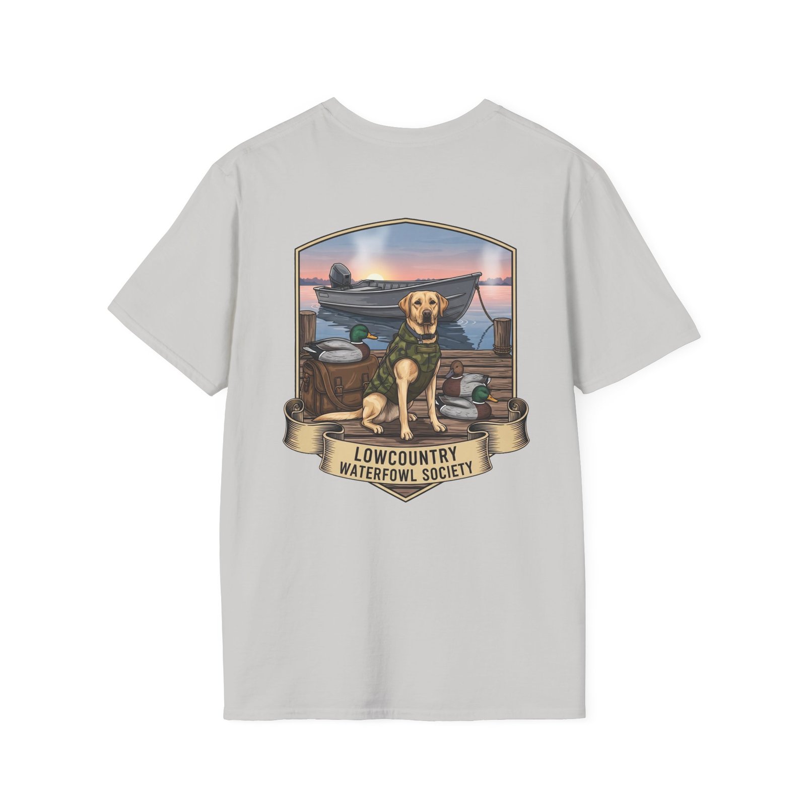 Waterfowl Retriever Emblem T-Shirt | Lowcountry Waterfowl Society, Hunting Dog Badge - Image 10