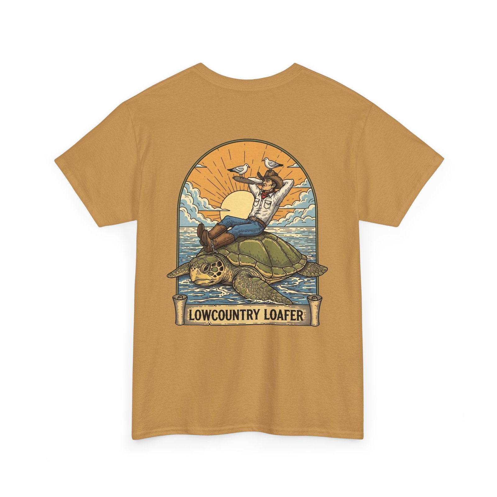 Lowcountry Loafer Sea Turtle T-Shirt | Southern Coastal Marsh Graphic Tee | Relaxed Preppy Beach Aesthetic | Saltwater Soul Gift - Image 4
