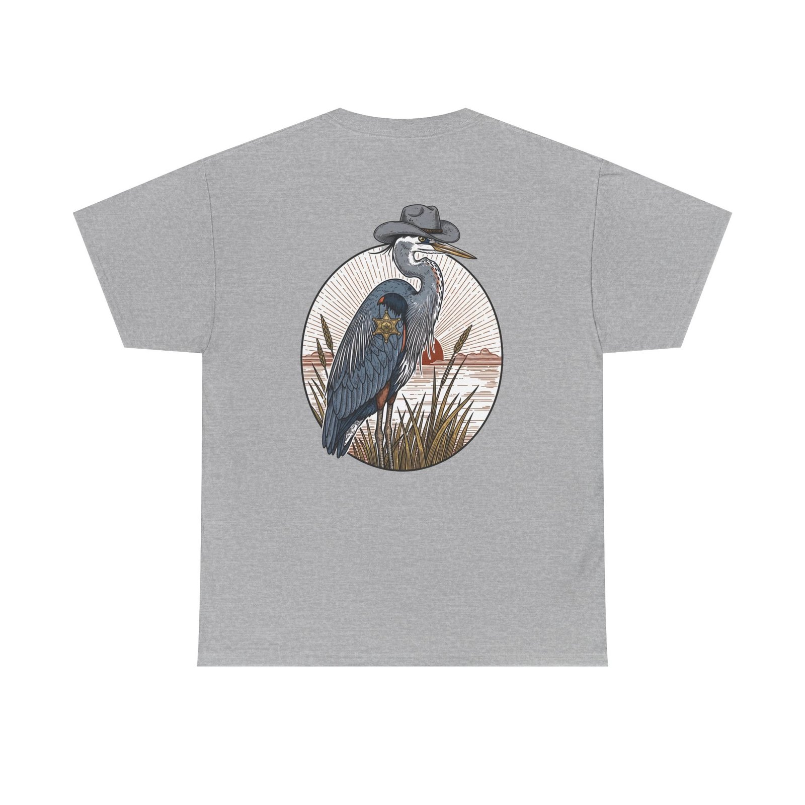 Marsh Marshal Shirt Blue Heron Tee Coastal Bird Watcher Gift Gildan Heavy Cotton T-Shirt Southern SheriffGraphic Funny Lowcountry Animal Top - Image 22