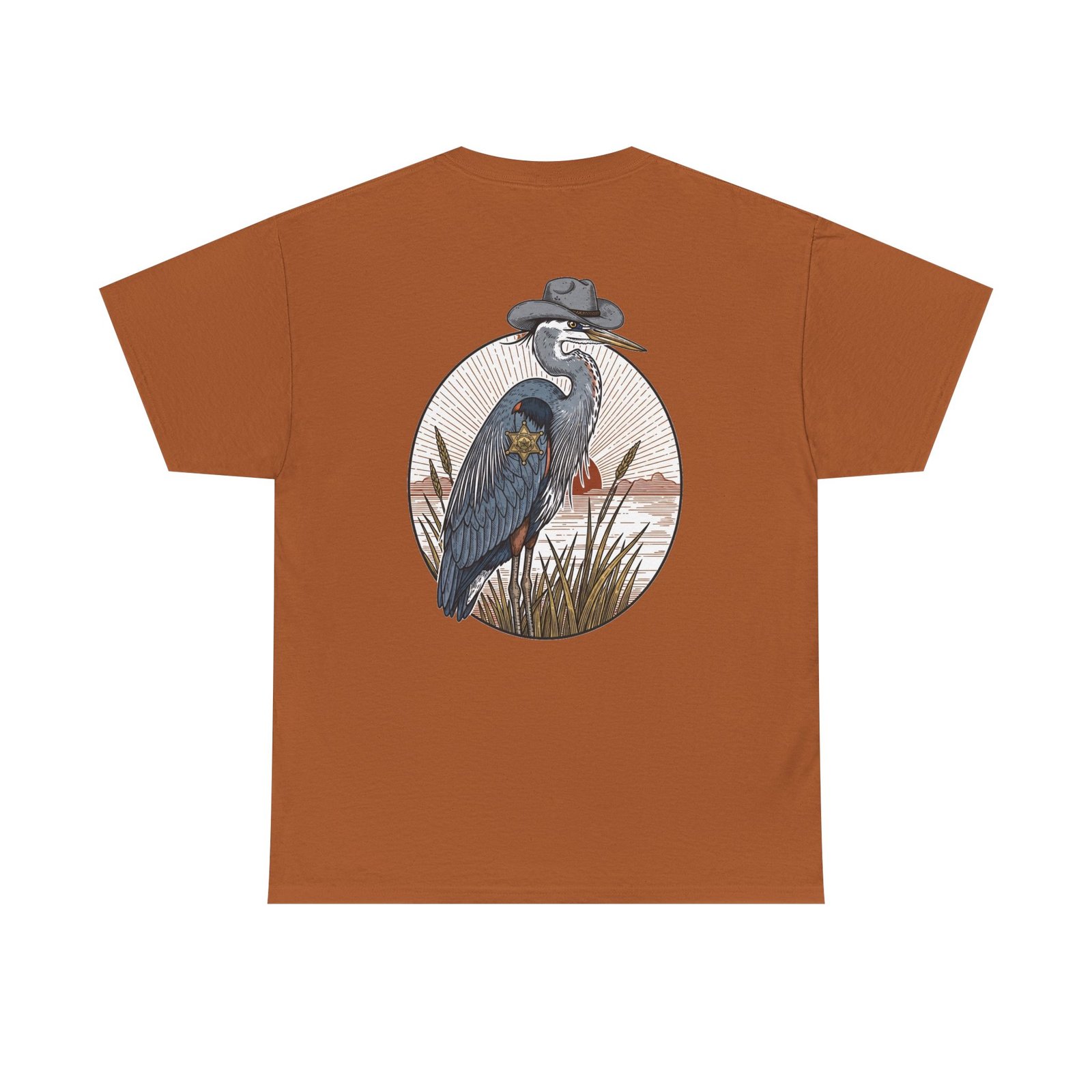 Marsh Marshal Shirt Blue Heron Tee Coastal Bird Watcher Gift Gildan Heavy Cotton T-Shirt Southern SheriffGraphic Funny Lowcountry Animal Top - Image 5