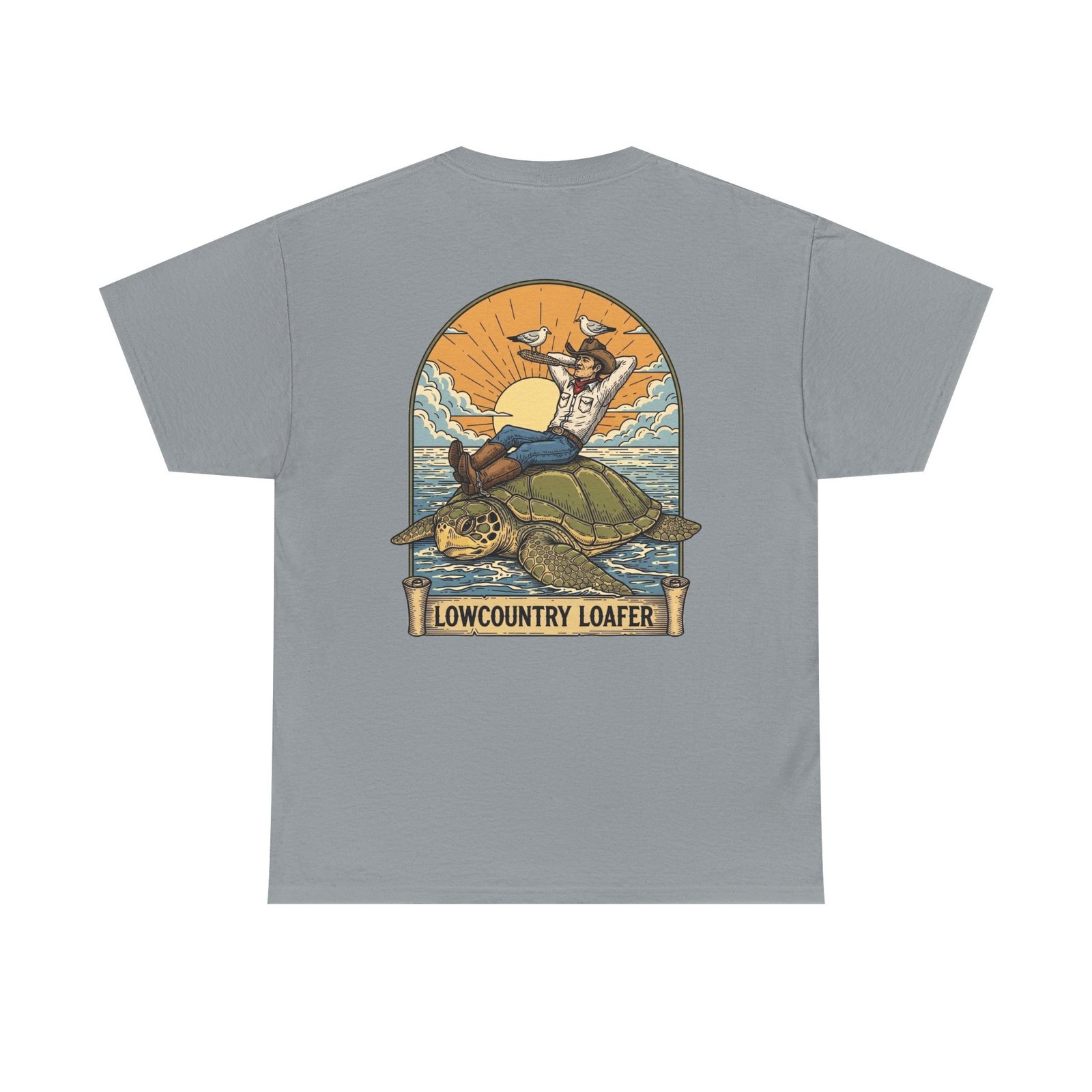 Lowcountry Loafer Sea Turtle T-Shirt | Southern Coastal Marsh Graphic Tee | Relaxed Preppy Beach Aesthetic | Saltwater Soul Gift - Image 30