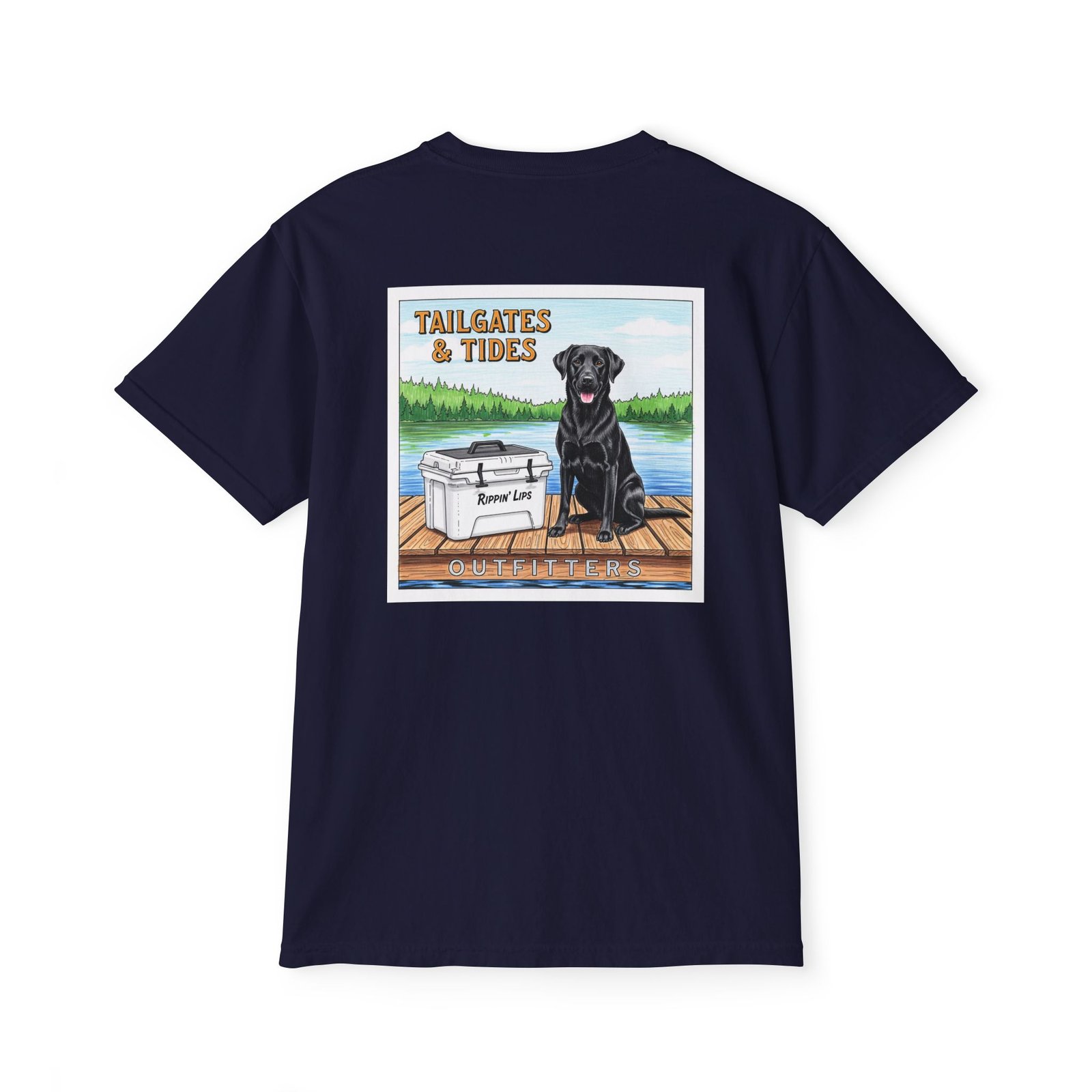 Tailgates and Tides Dog Shirt - Black Lab on Dock - Lake Life Graphic Tee - Southern Brand Gift - Preppy Outdoor Style - Comfort Colors - Image 10