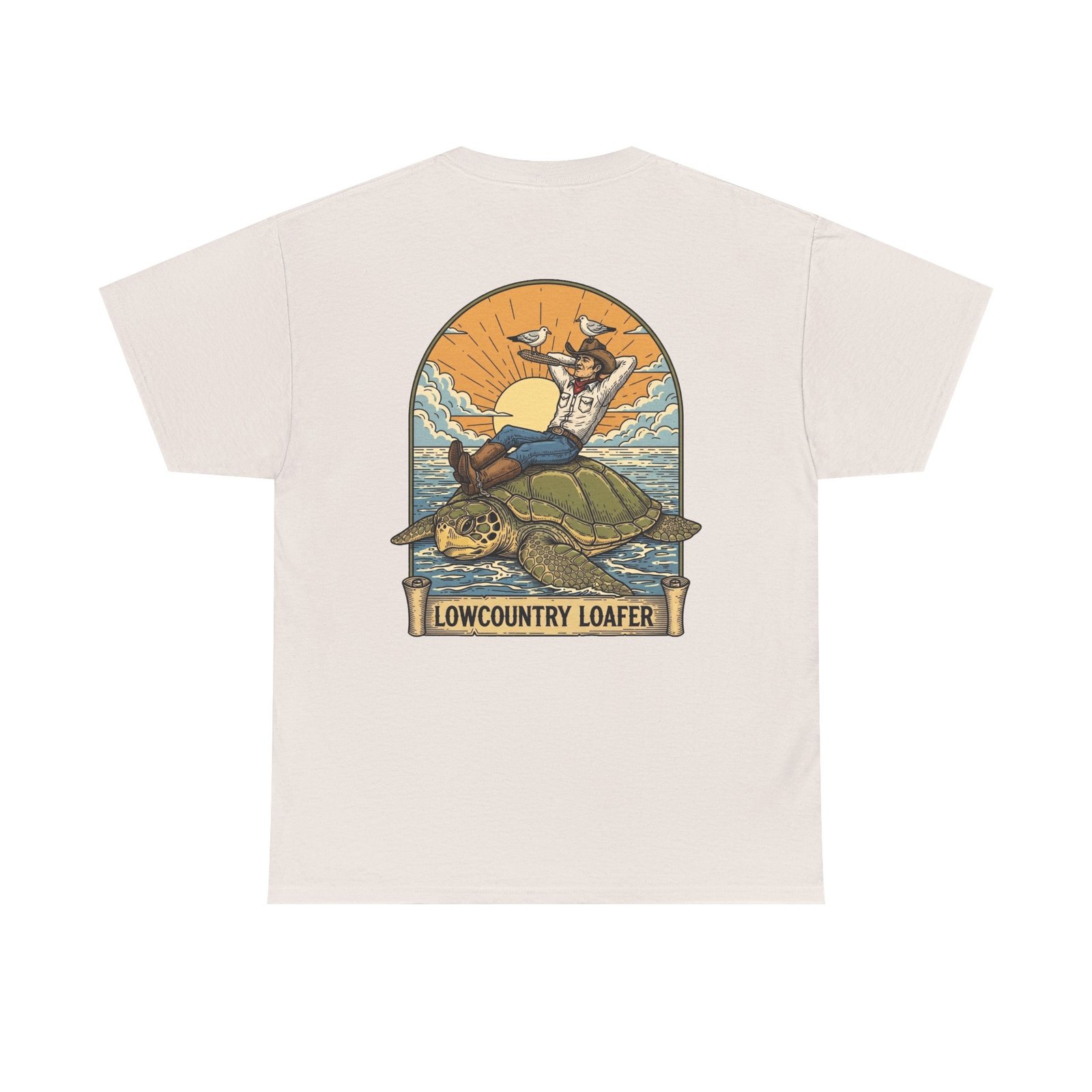 Lowcountry Loafer Sea Turtle T-Shirt | Southern Coastal Marsh Graphic Tee | Relaxed Preppy Beach Aesthetic | Saltwater Soul Gift - Image 14