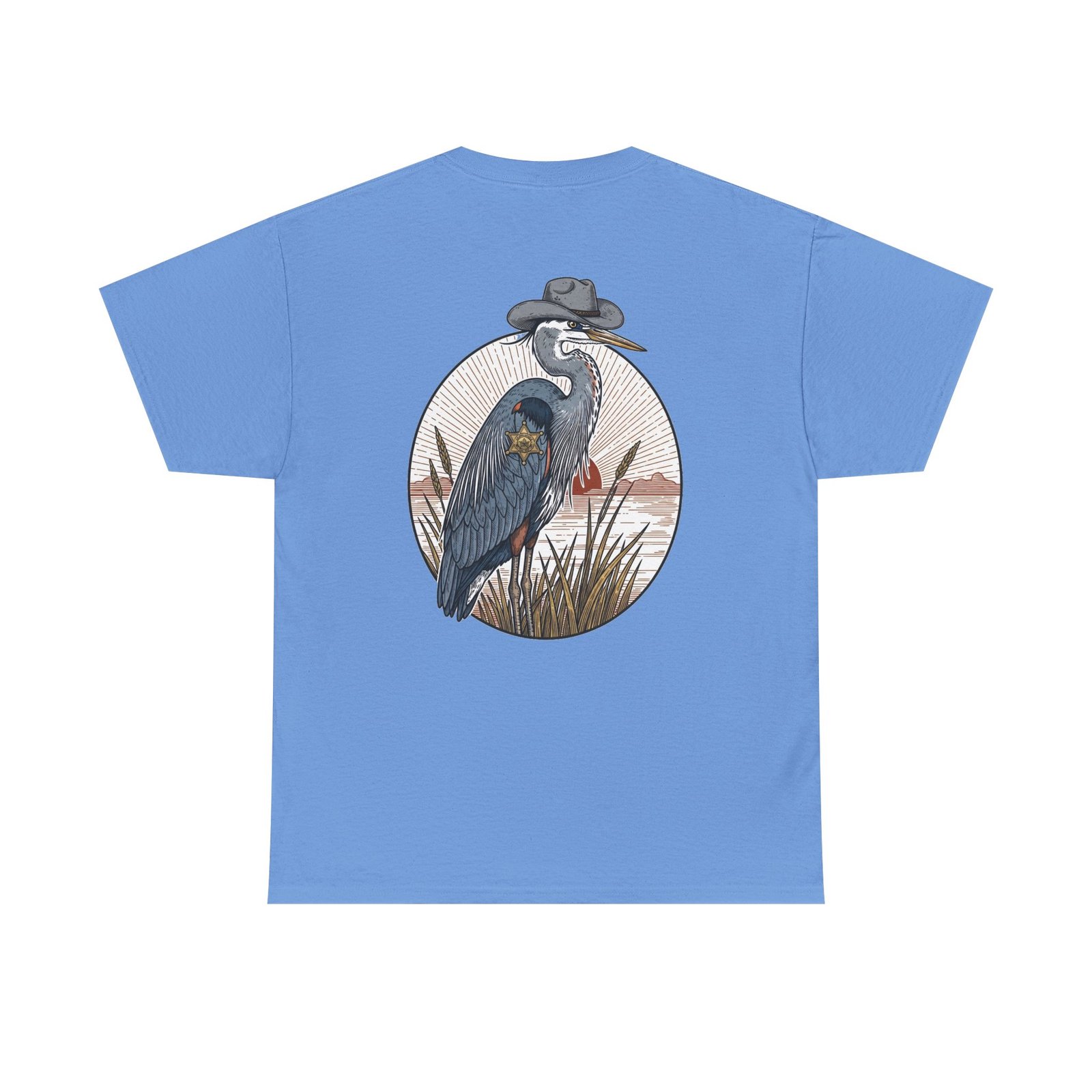 Marsh Marshal Shirt Blue Heron Tee Coastal Bird Watcher Gift Gildan Heavy Cotton T-Shirt Southern SheriffGraphic Funny Lowcountry Animal Top - Image 3