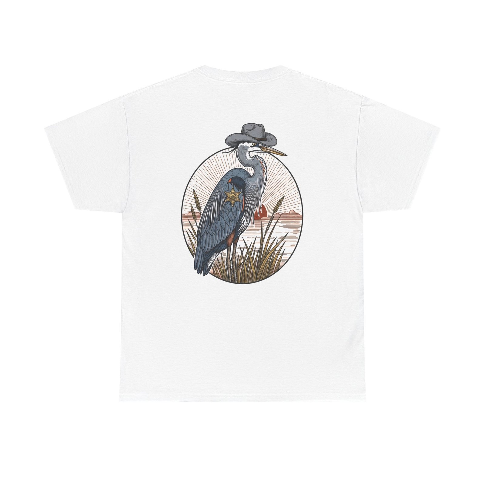 Marsh Marshal Shirt Blue Heron Tee Coastal Bird Watcher Gift Gildan Heavy Cotton T-Shirt Southern SheriffGraphic Funny Lowcountry Animal Top - Image 10