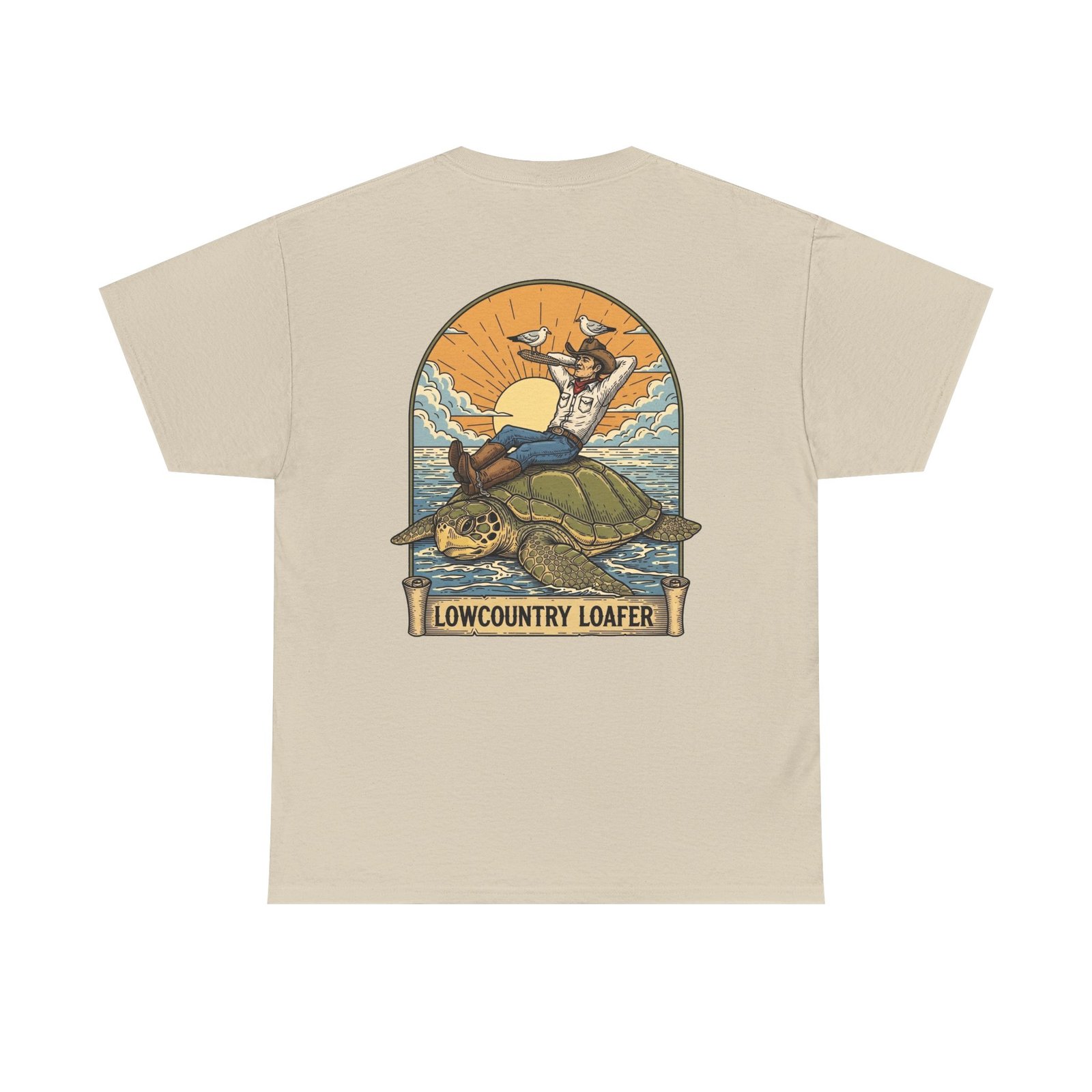 Lowcountry Loafer Sea Turtle T-Shirt | Southern Coastal Marsh Graphic Tee | Relaxed Preppy Beach Aesthetic | Saltwater Soul Gift - Image 10