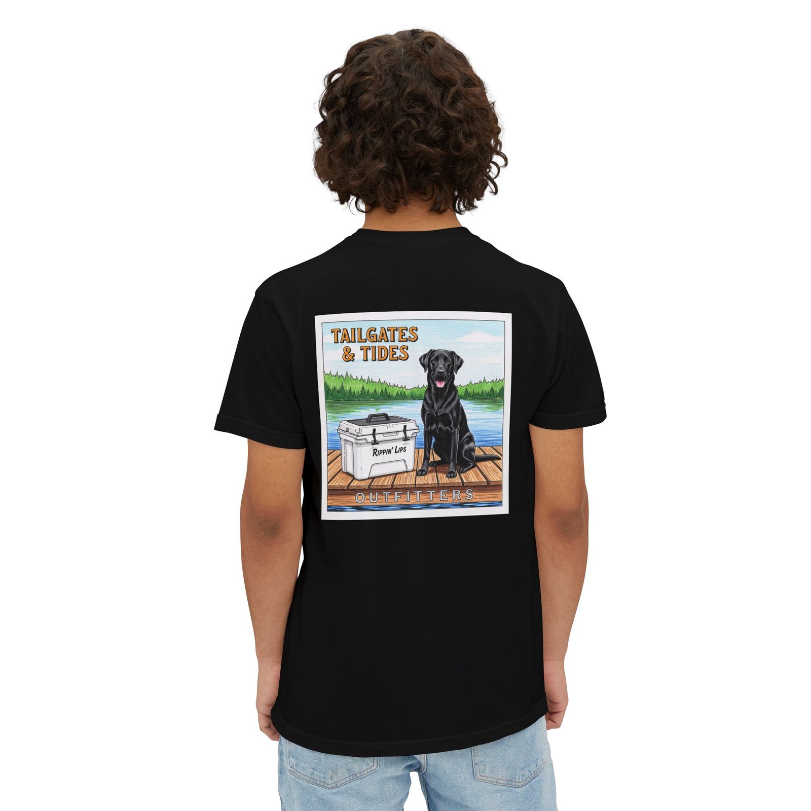 Tailgates and Tides Dog Shirt - Black Lab on Dock - Lake Life Graphic Tee - Southern Brand Gift - Preppy Outdoor Style - Comfort Colors - Image 16
