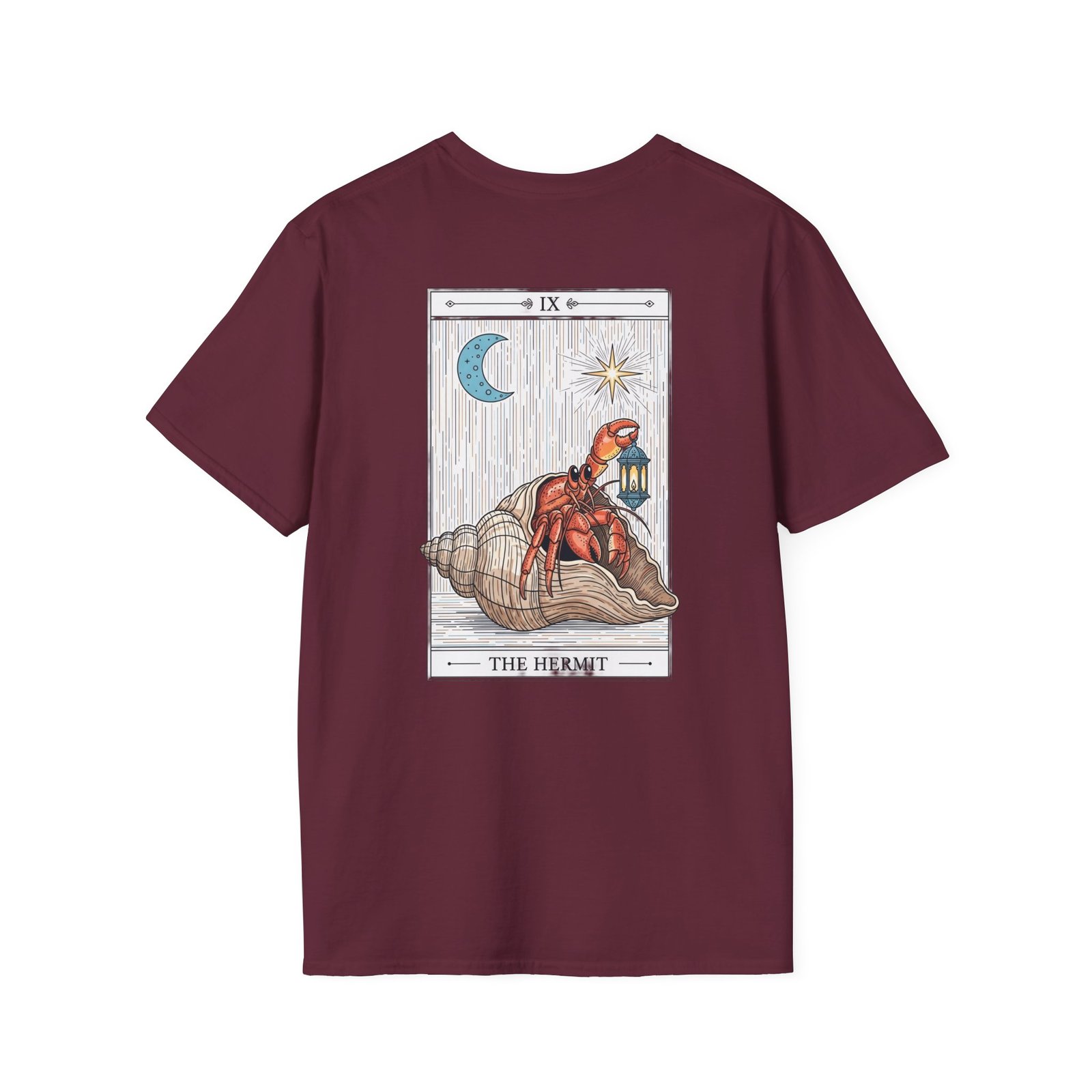The Hermit Tarot Card Shirt Funny Hermit Crab Tee Gildan Heavy Cotton T-Shirt Coastal Witchy Gift Introvert Graphic Top Beach Bum Apparel