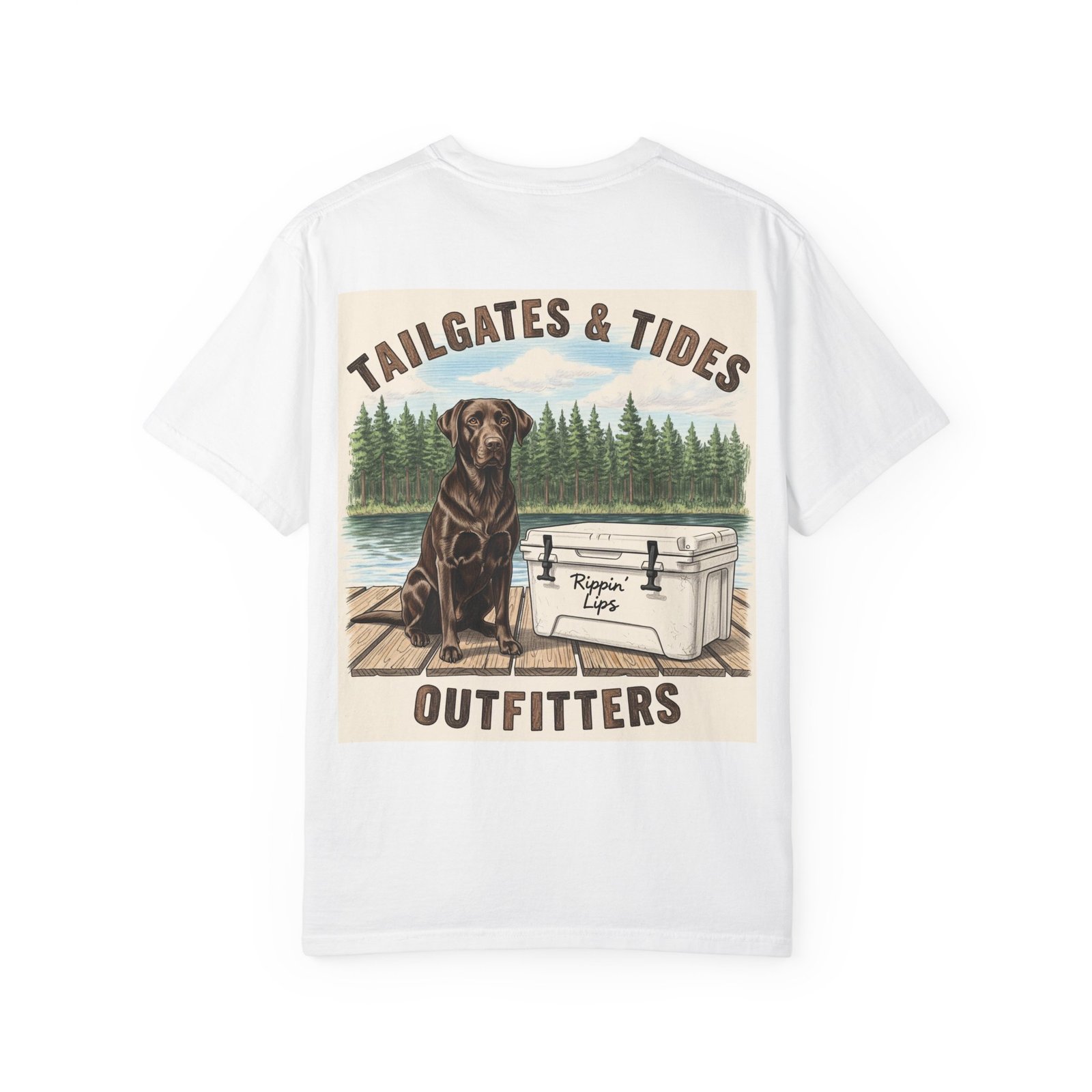 Chocolate Lab Fishing Shirt, Rippin' Lips Cooler Tee, Lake House Dog Gift, Southern Outdoor Apparel, Chocolate Labrador Retriever Art - Image 6