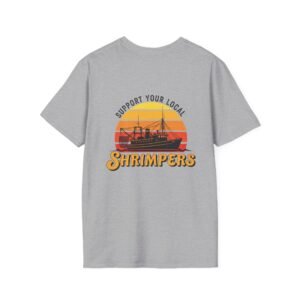 Support Your Local Shrimpers T-Shirt | Shrimp Boat Sunset Tee