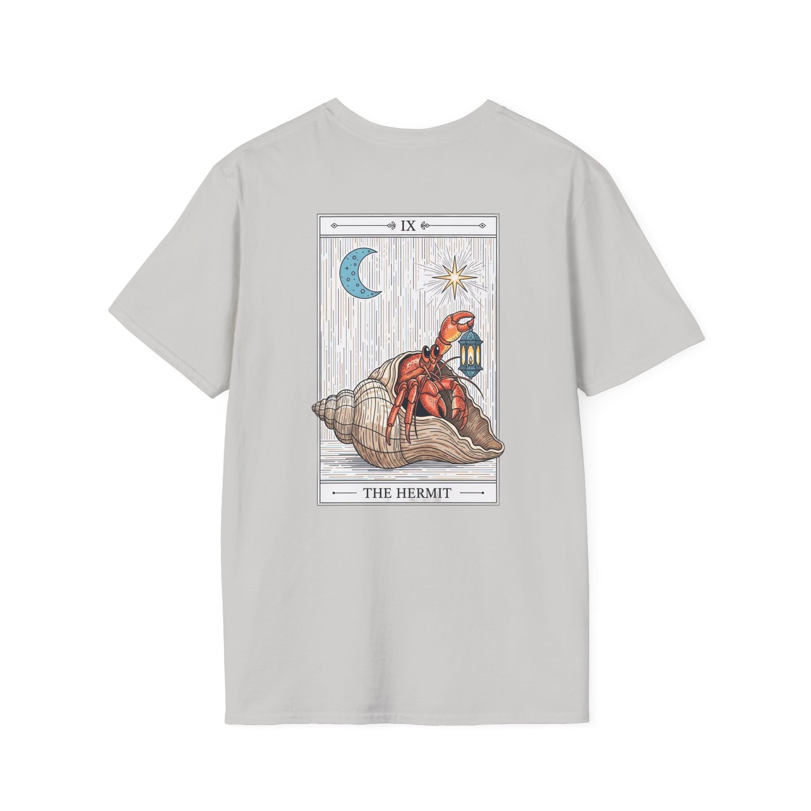 The Hermit Tarot Card Shirt Funny Hermit Crab Tee Gildan Heavy Cotton T-Shirt Coastal Witchy Gift Introvert Graphic Top Beach Bum Apparel - Image 14