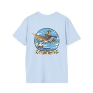 Offshore Express T-Shirt | Flying Fish Cowboy | Fast Lane Ocean Art | Speed Jockey Tee | Blue Water Fishing | Coastal Racing Shirt