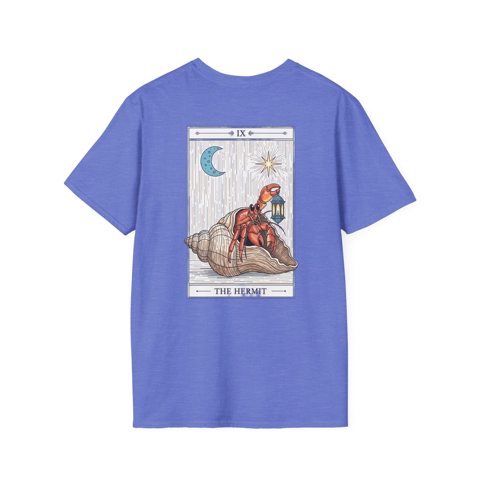 The Hermit Tarot Card Shirt Funny Hermit Crab Tee Gildan Heavy Cotton T-Shirt Coastal Witchy Gift Introvert Graphic Top Beach Bum Apparel - Image 5