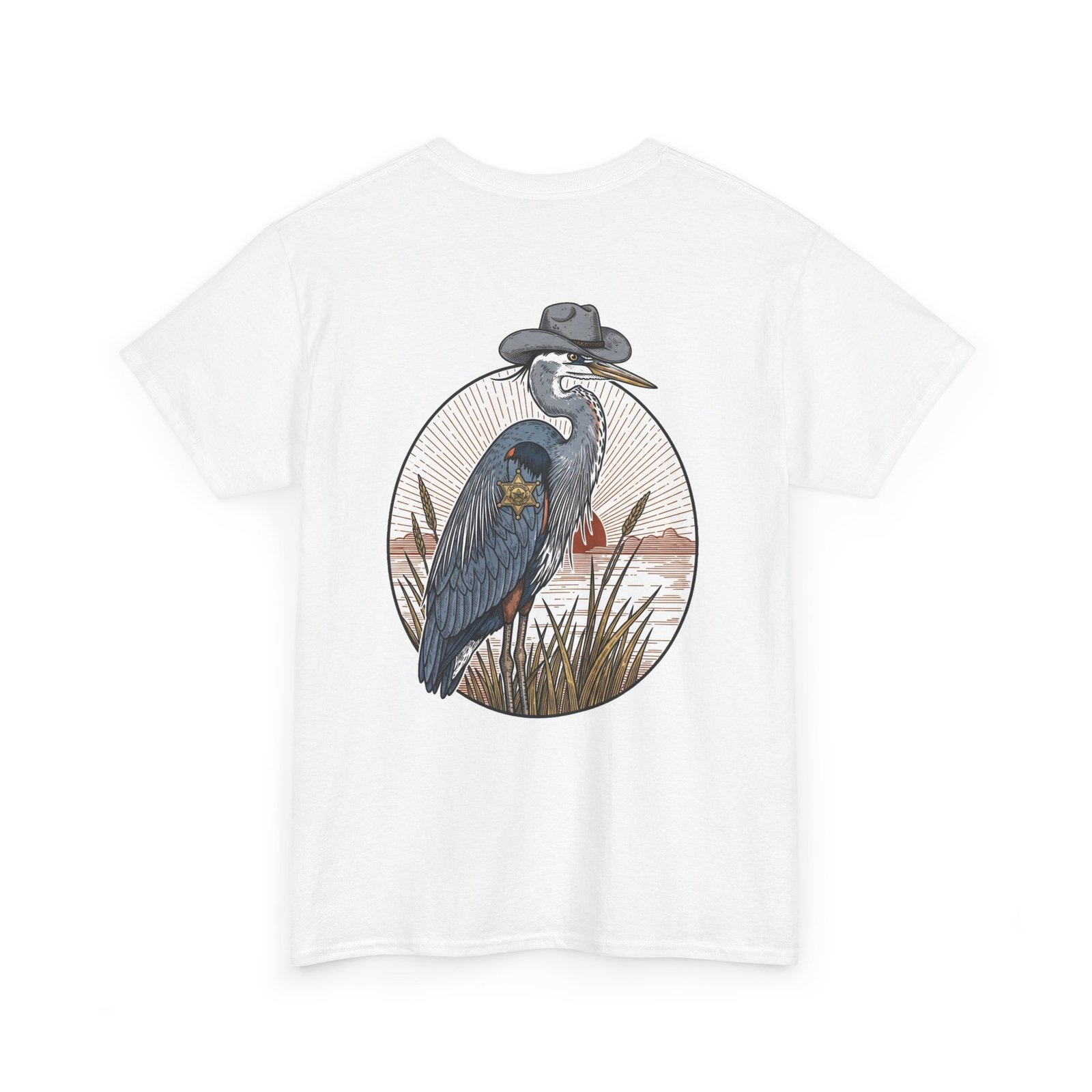 Marsh Marshal Shirt Blue Heron Tee Coastal Bird Watcher Gift Gildan Heavy Cotton T-Shirt Southern SheriffGraphic Funny Lowcountry Animal Top - Image 12