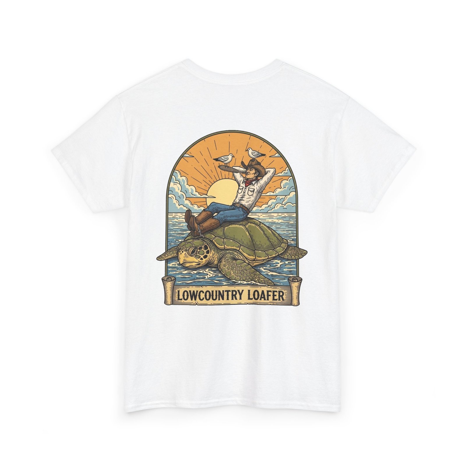 Lowcountry Loafer Sea Turtle T-Shirt | Southern Coastal Marsh Graphic Tee | Relaxed Preppy Beach Aesthetic | Saltwater Soul Gift - Image 8