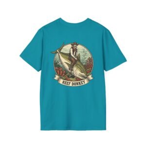 Amberjack Cowboy T-Shirt | Reef Donkey Graphic Tee | Offshore Fishing Rodeo | Coastal Cowboy Apparel | Retro Sportfishing Gift