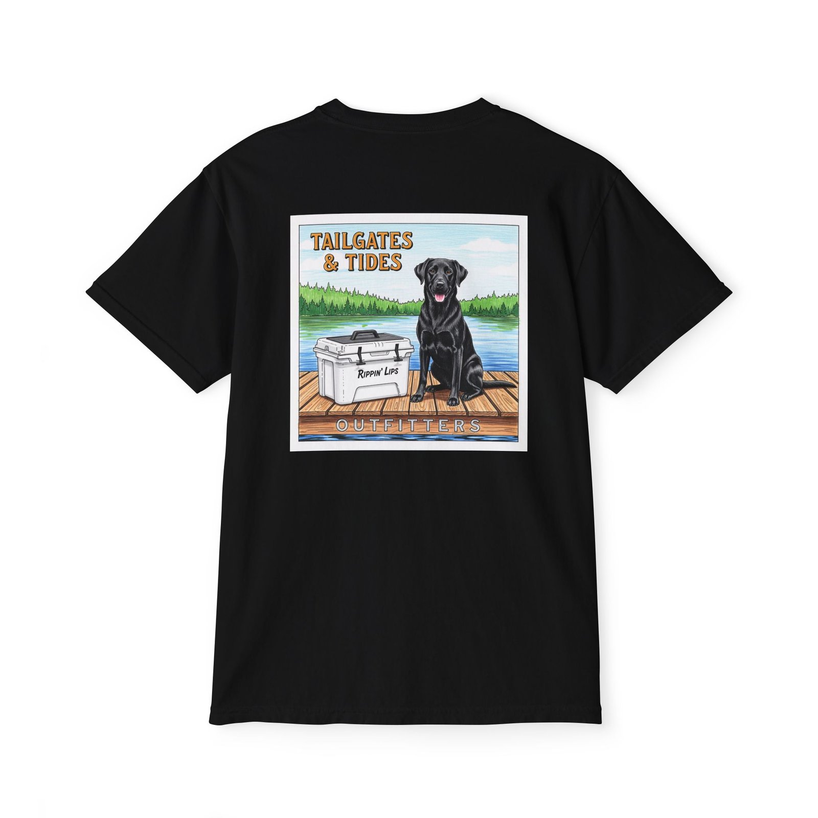 Tailgates and Tides Dog Shirt - Black Lab on Dock - Lake Life Graphic Tee - Southern Brand Gift - Preppy Outdoor Style - Comfort Colors - Image 14