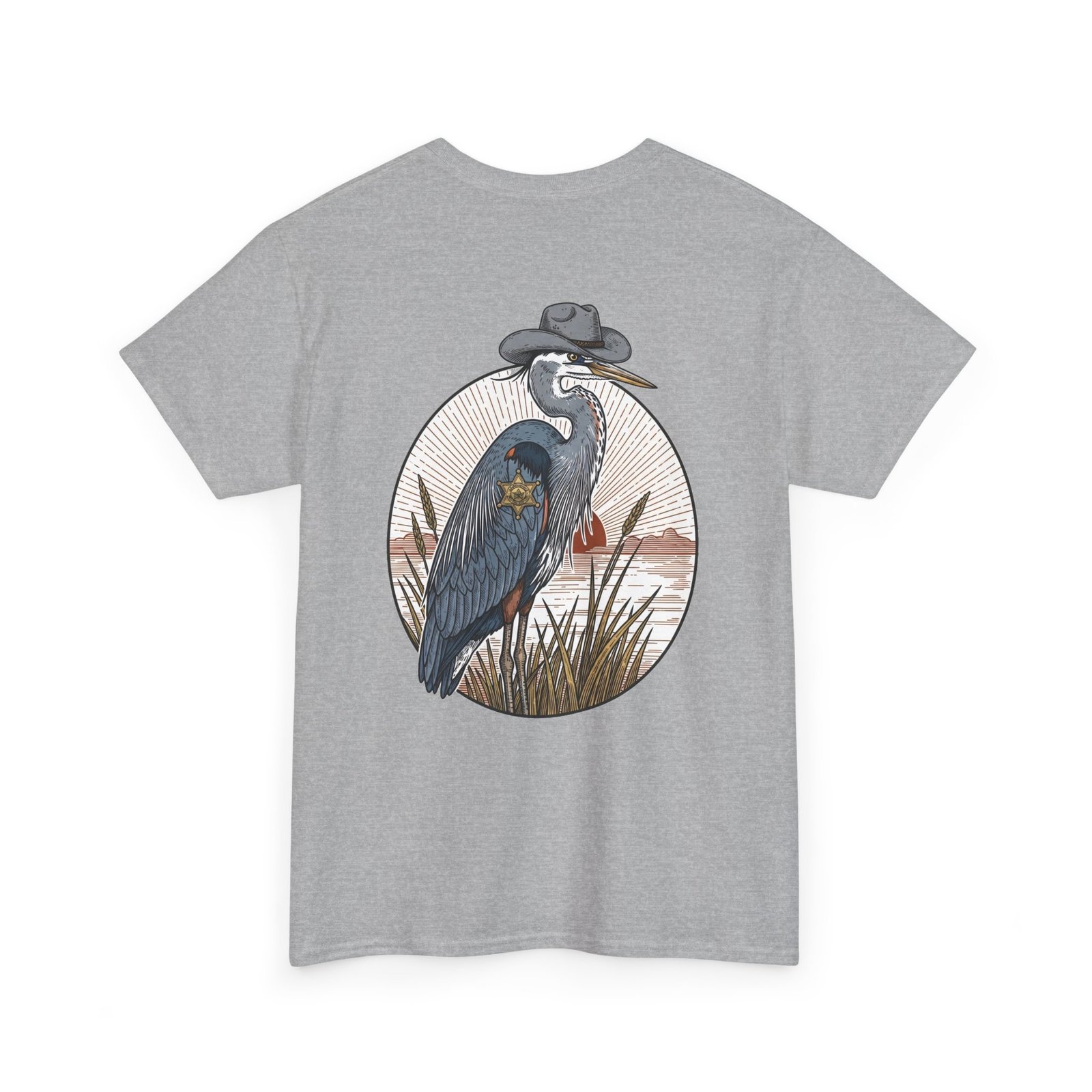 Marsh Marshal Shirt Blue Heron Tee Coastal Bird Watcher Gift Gildan Heavy Cotton T-Shirt Southern SheriffGraphic Funny Lowcountry Animal Top - Image 24