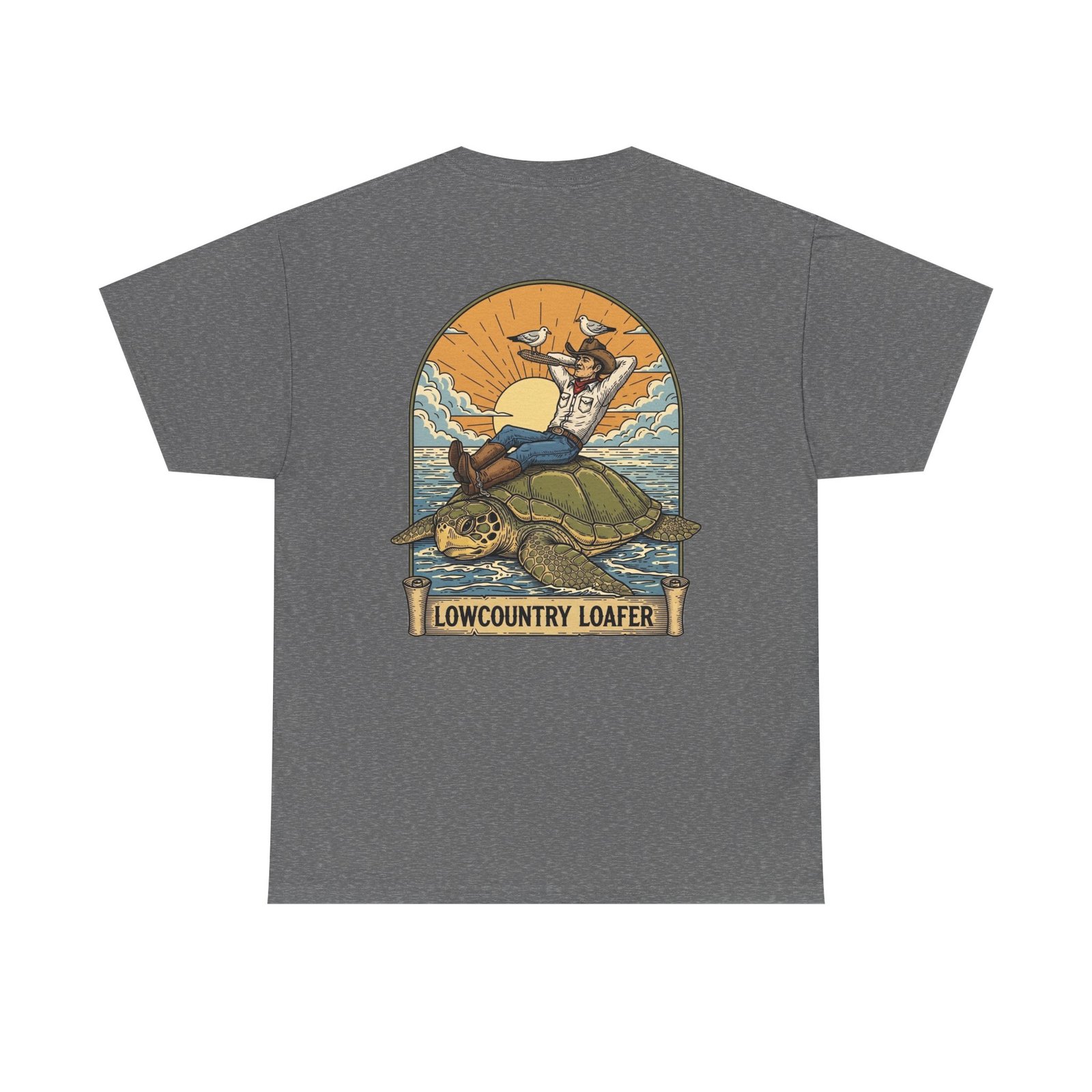 Lowcountry Loafer Sea Turtle T-Shirt | Southern Coastal Marsh Graphic Tee | Relaxed Preppy Beach Aesthetic | Saltwater Soul Gift - Image 34