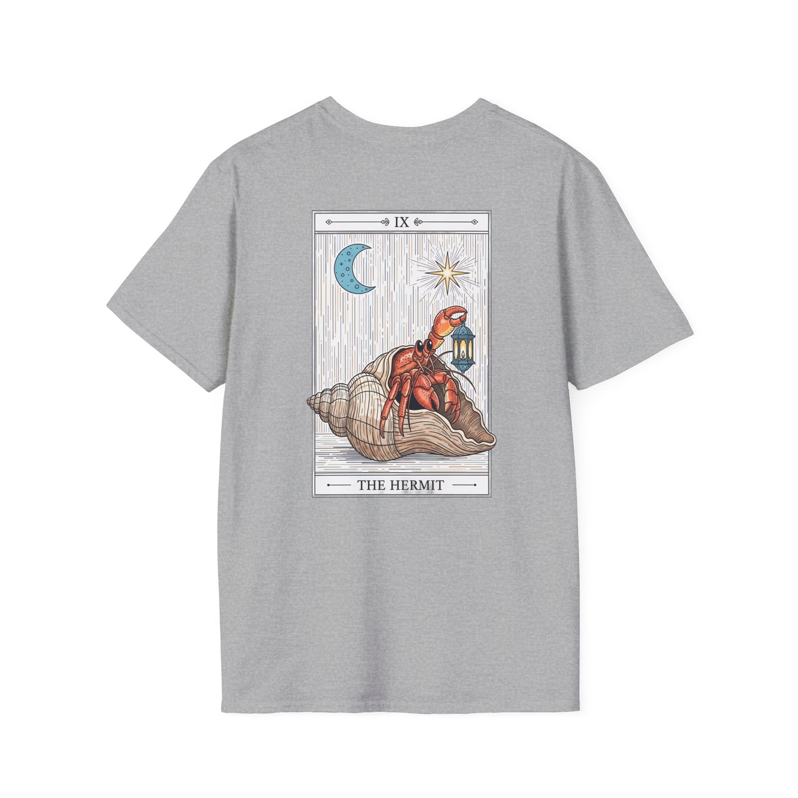 The Hermit Tarot Card Shirt Funny Hermit Crab Tee Gildan Heavy Cotton T-Shirt Coastal Witchy Gift Introvert Graphic Top Beach Bum Apparel - Image 18