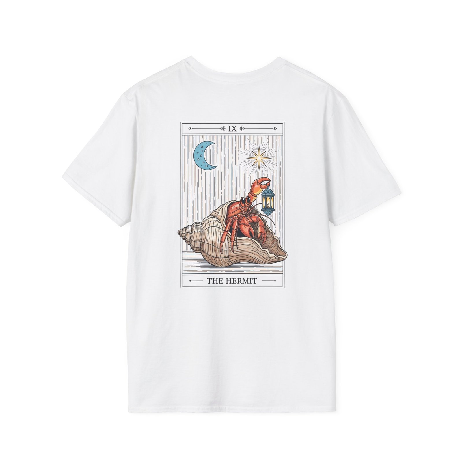 The Hermit Tarot Card Shirt Funny Hermit Crab Tee Gildan Heavy Cotton T-Shirt Coastal Witchy Gift Introvert Graphic Top Beach Bum Apparel - Image 10