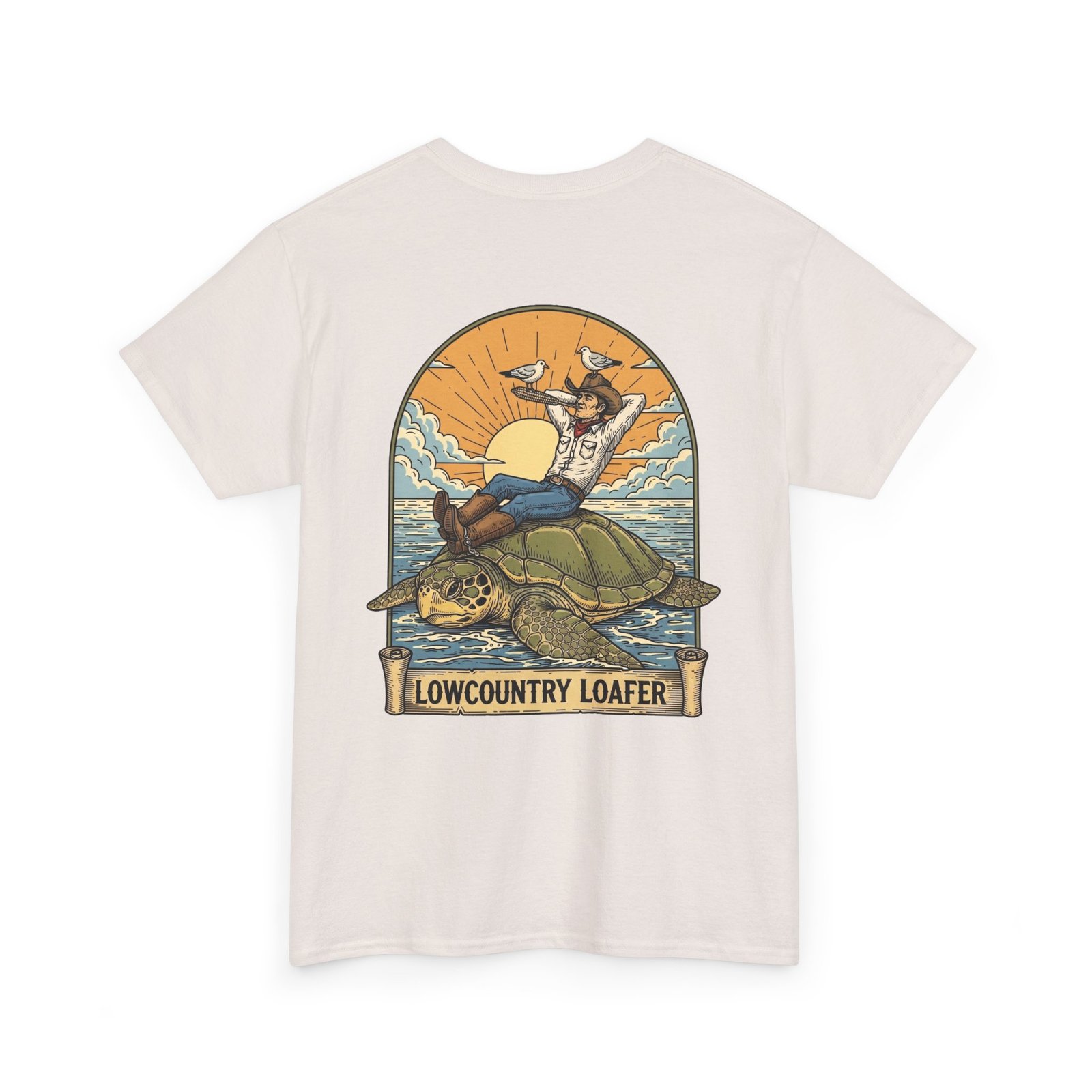 Lowcountry Loafer Sea Turtle T-Shirt | Southern Coastal Marsh Graphic Tee | Relaxed Preppy Beach Aesthetic | Saltwater Soul Gift - Image 16