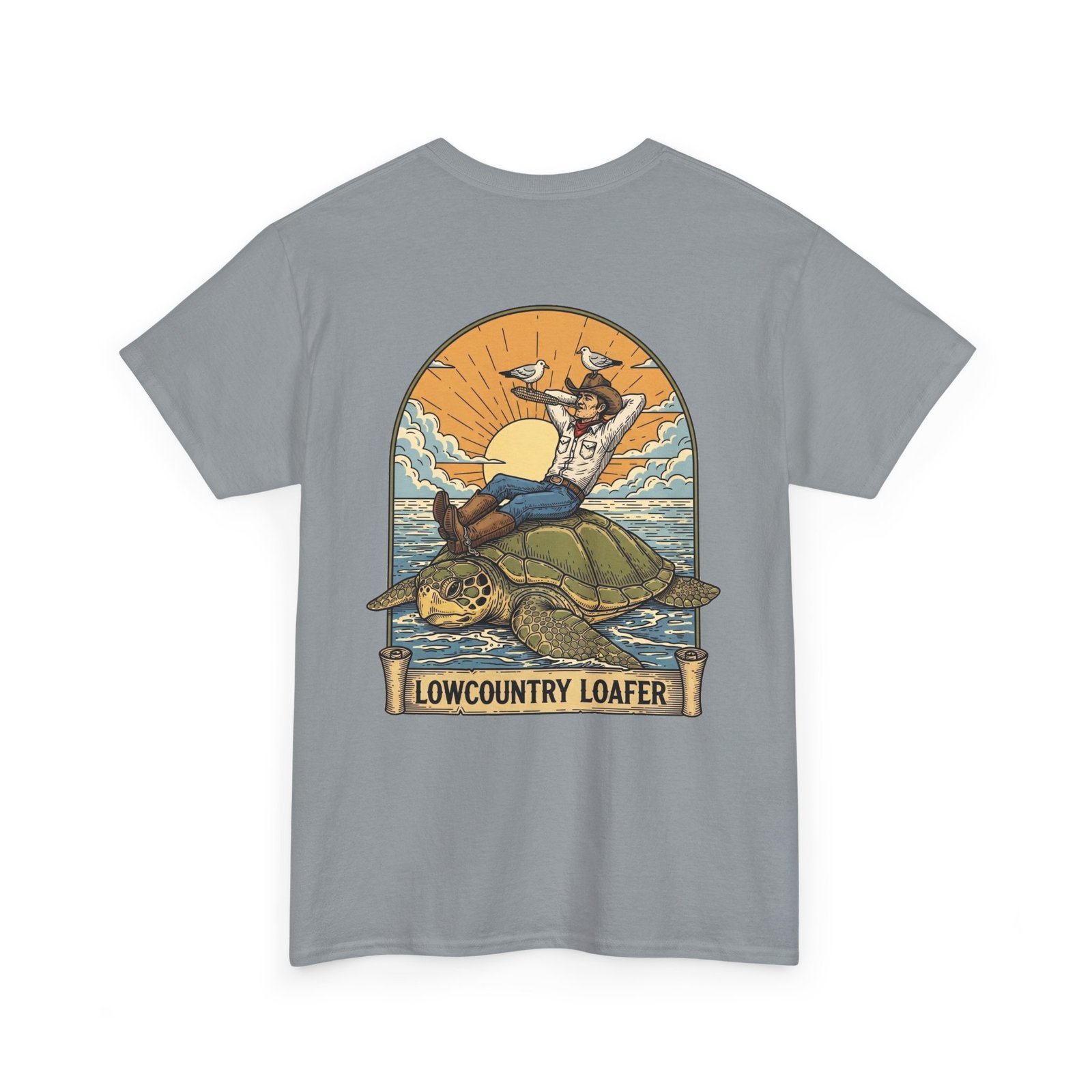 Lowcountry Loafer Sea Turtle T-Shirt | Southern Coastal Marsh Graphic Tee | Relaxed Preppy Beach Aesthetic | Saltwater Soul Gift - Image 32