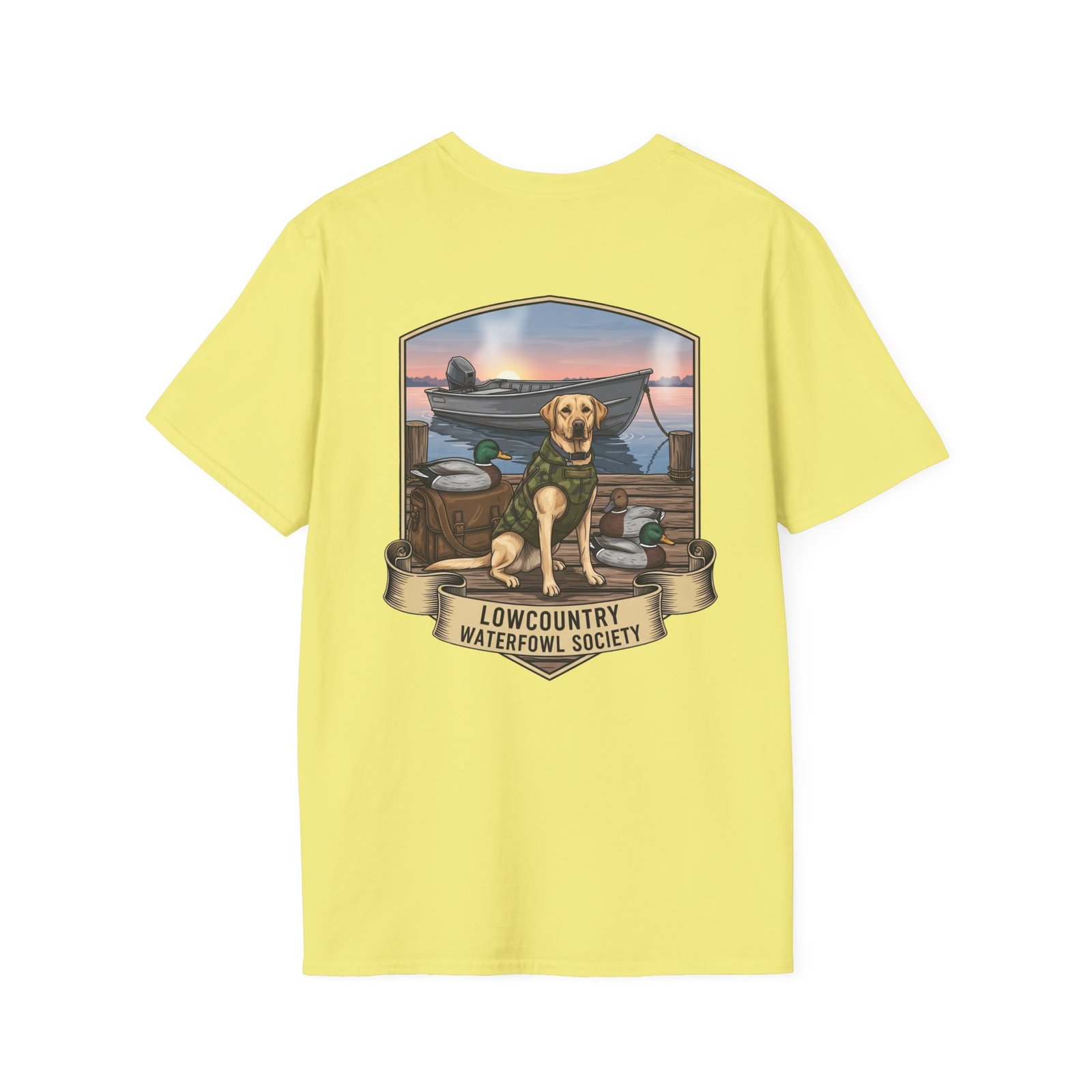 Waterfowl Retriever Emblem T-Shirt | Lowcountry Waterfowl Society, Hunting Dog Badge - Image 14