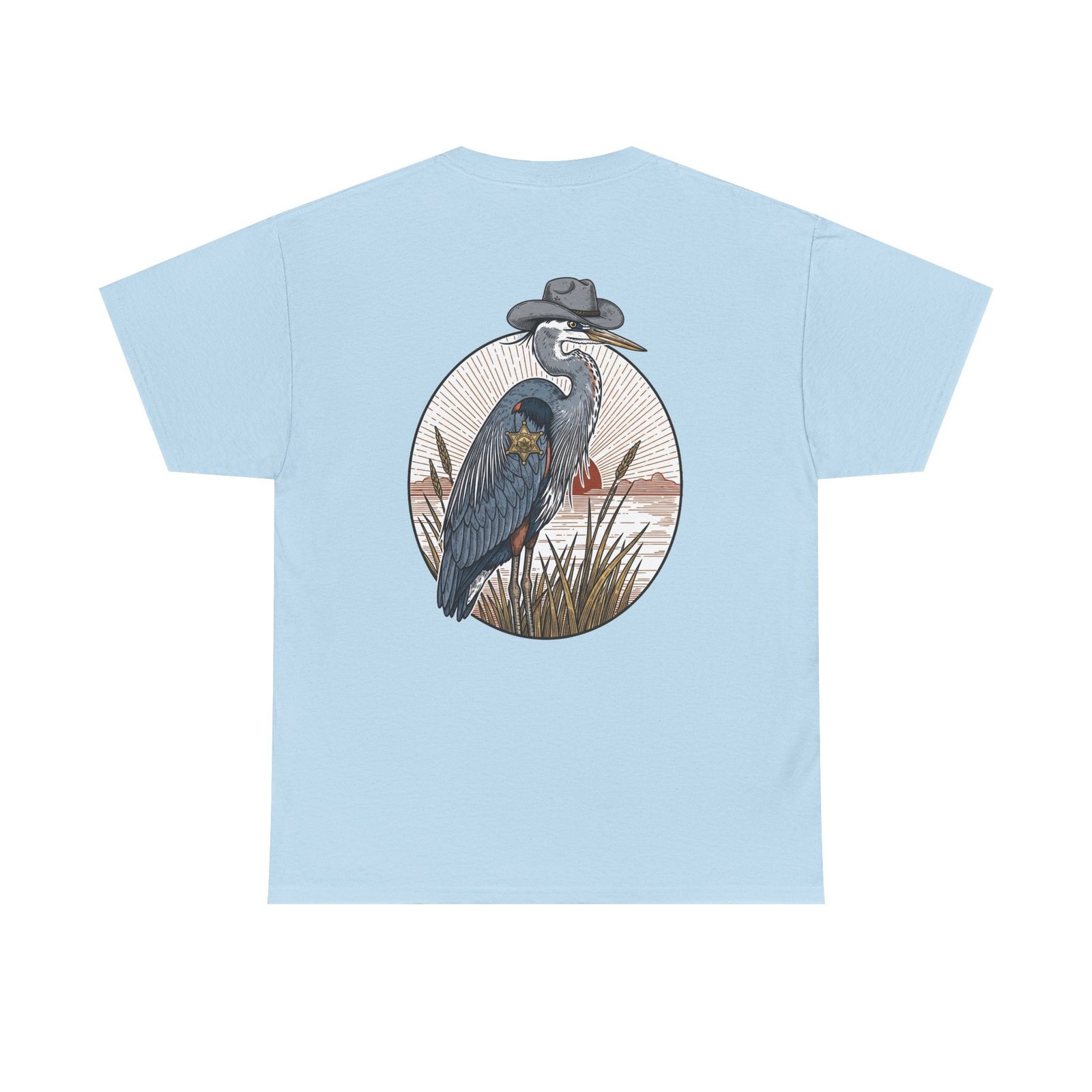 Marsh Marshal Shirt Blue Heron Tee Coastal Bird Watcher Gift Gildan Heavy Cotton T-Shirt Southern SheriffGraphic Funny Lowcountry Animal Top - Image 30