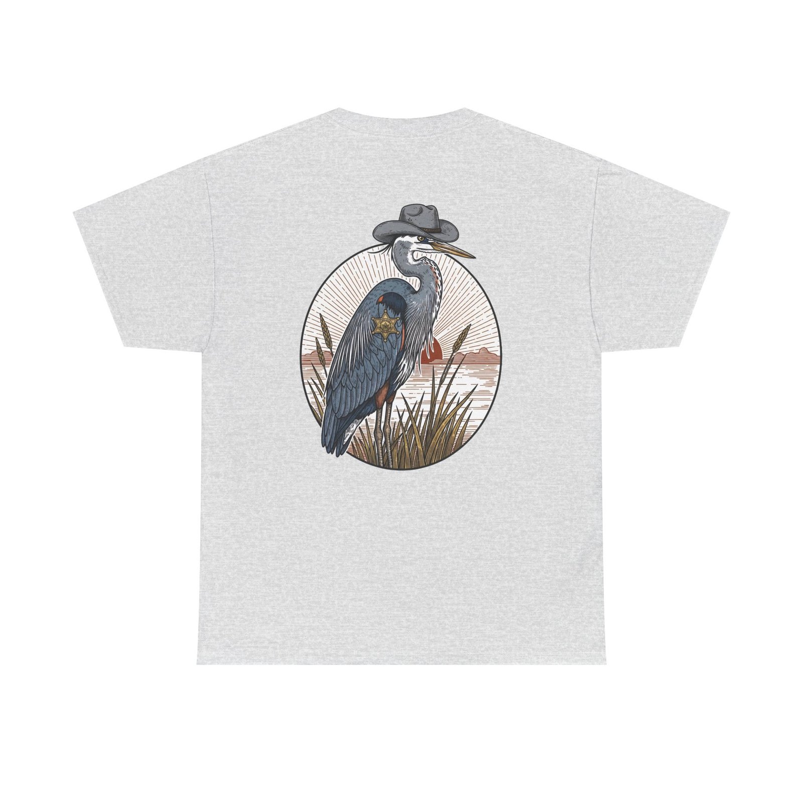 Marsh Marshal Shirt Blue Heron Tee Coastal Bird Watcher Gift Gildan Heavy Cotton T-Shirt Southern SheriffGraphic Funny Lowcountry Animal Top - Image 14