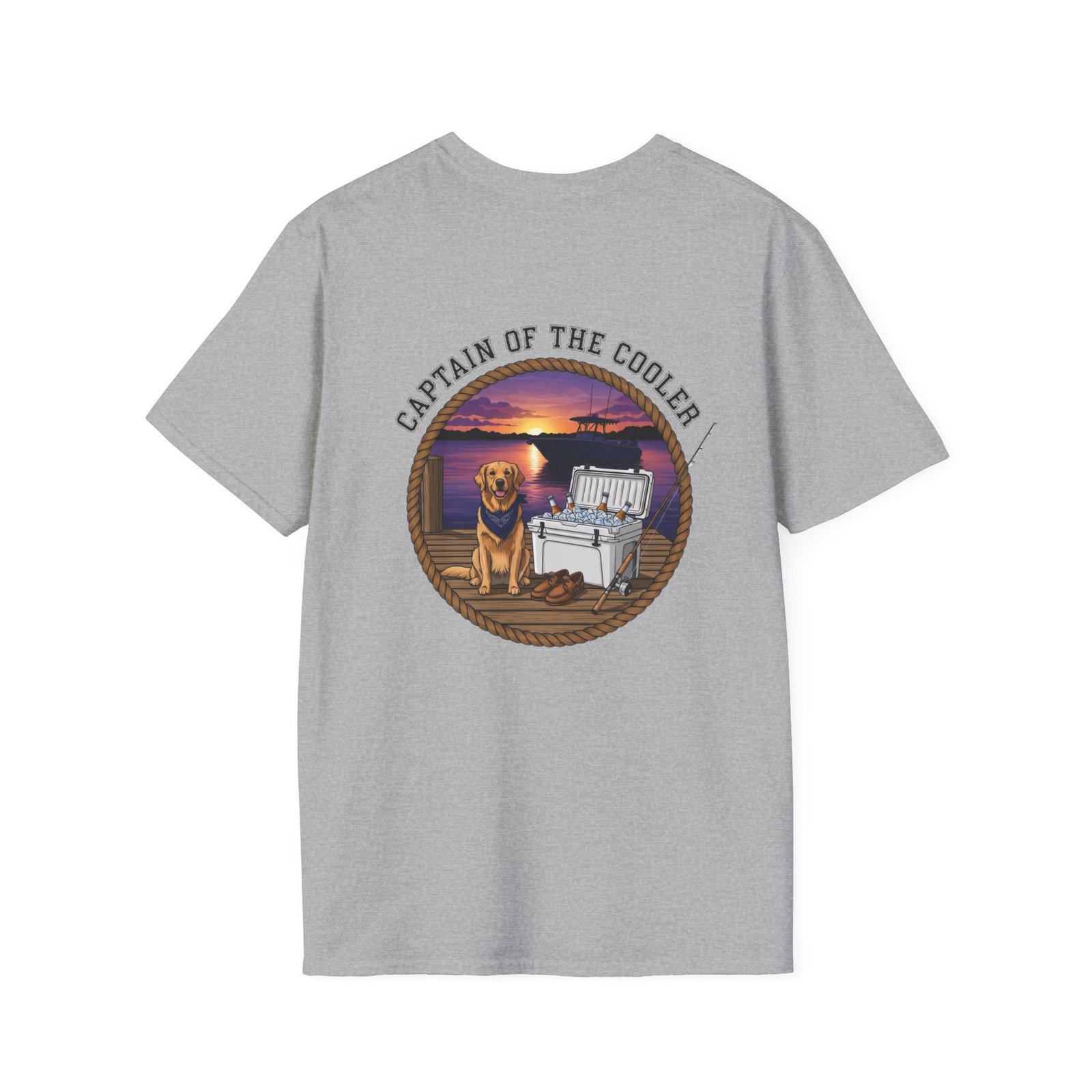 Captain of the Cooler T-Shirt | Dog, Cooler, Sunset Beach Scene - Image 10