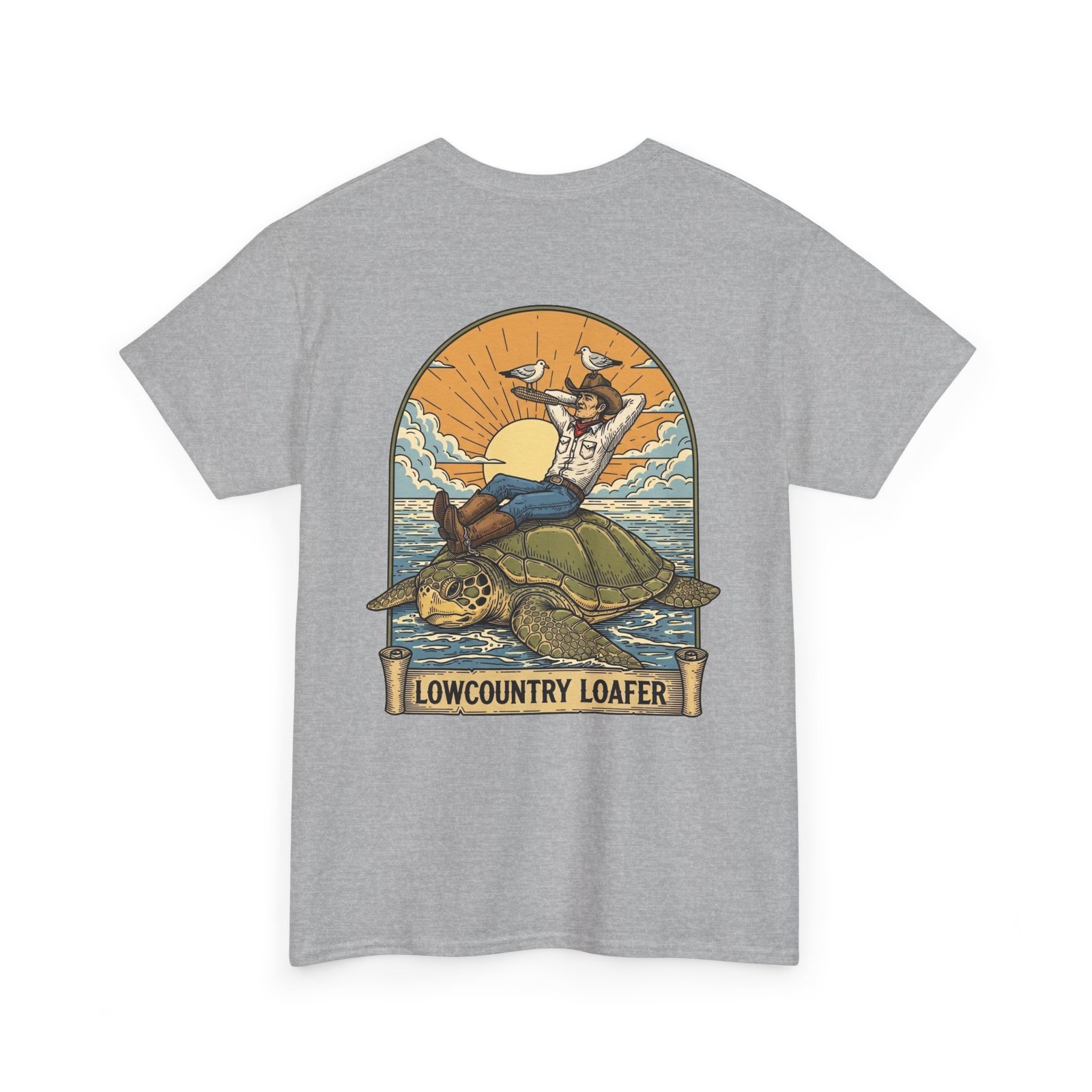 Lowcountry Loafer Sea Turtle T-Shirt | Southern Coastal Marsh Graphic Tee | Relaxed Preppy Beach Aesthetic | Saltwater Soul Gift - Image 24